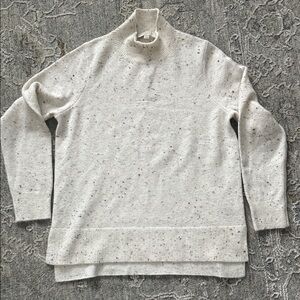 LOFT Cream Speckled Turtleneck Sweater